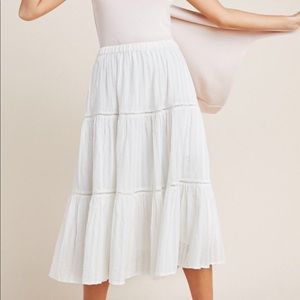 NWT Anthropologie gauze white skirt